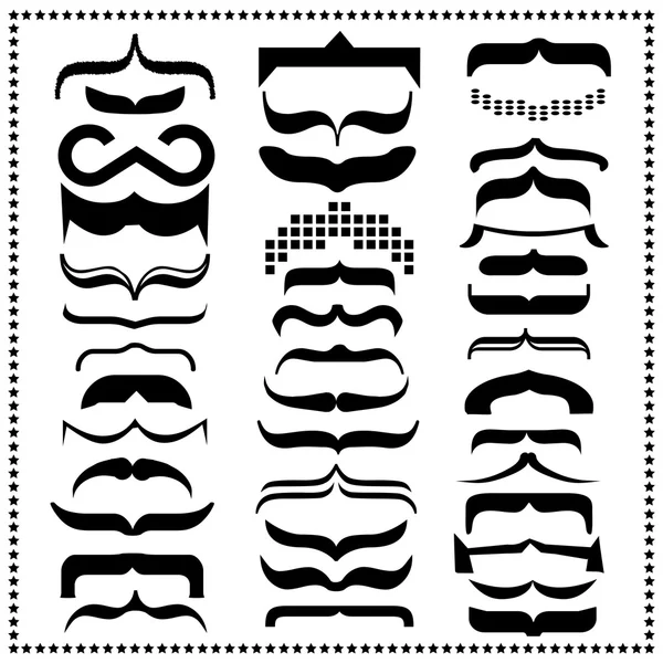 Set of Mustache, Vector illustration — Stock Vector