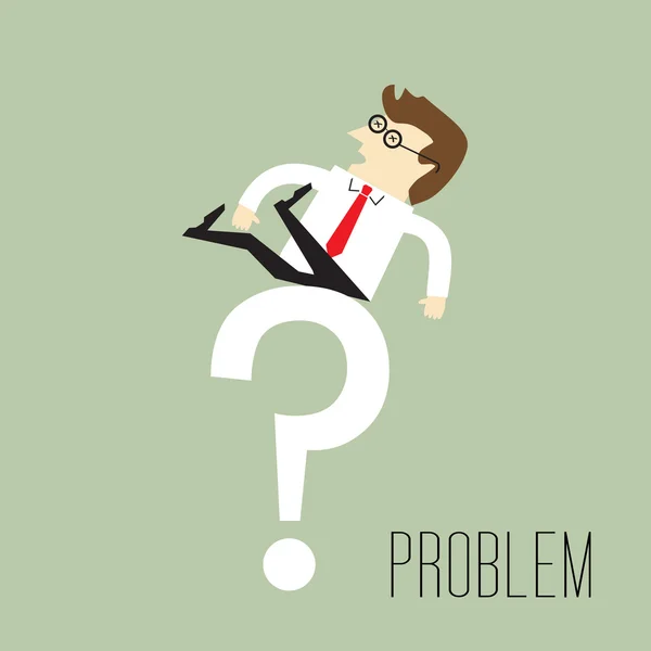 Problem, Businessman is faced with the problem — Stock Vector