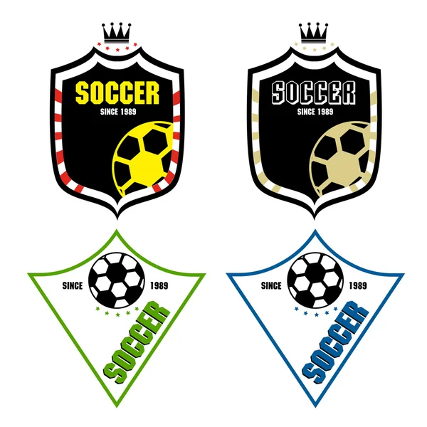 Soccer badge, Soccer labels, Soccer emblems — Stock Vector