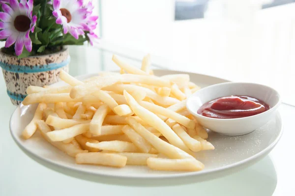Potatoes fries in the plate — Stock Photo, Image