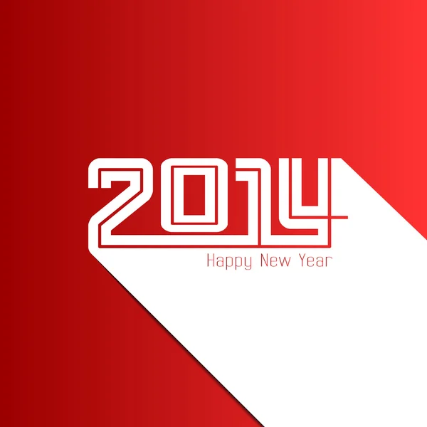 Feliz Año Nuevo 2014 tarjeta, Vector ilustración — Vector de stock