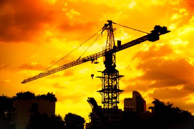 Endüstriyel yapı vinç Silhouettes