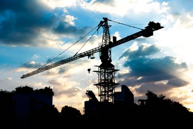 Endüstriyel yapı vinç Silhouettes
