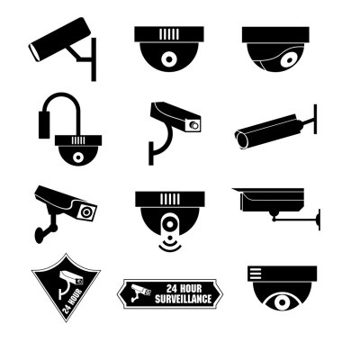 Video gözetimi, cctv kutsal kişilerin resmi, vektör çizim
