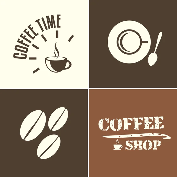 Hora do café e café — Vetor de Stock