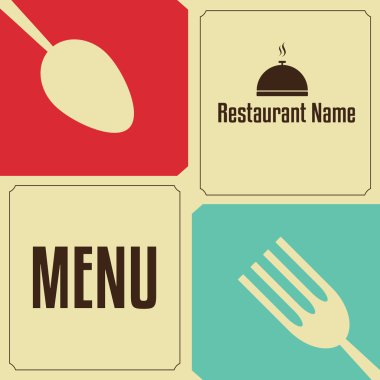 Restoran Menü kartı retro tasarım şablonu