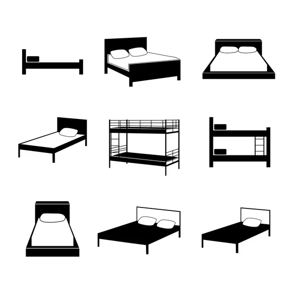 Iconos de cama — Vector de stock