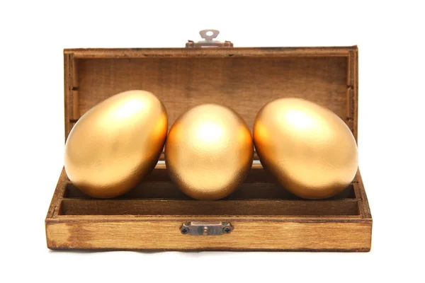 Golden egg in the box — Stock Photo, Image