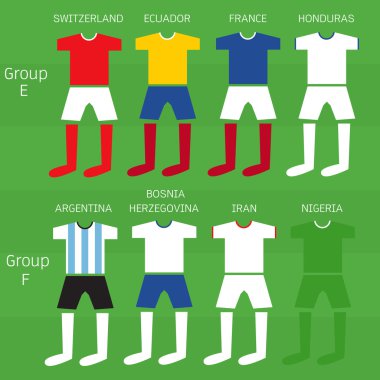 futbol oyuncuları tek tip, vektör çizim