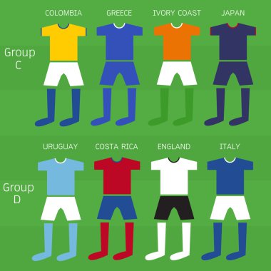 futbol oyuncuları tek tip, vektör çizim