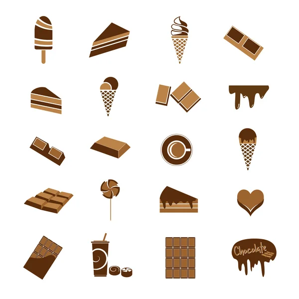 Icônes chocolat — Image vectorielle