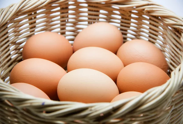 Eggs in the basket — Stock Photo, Image