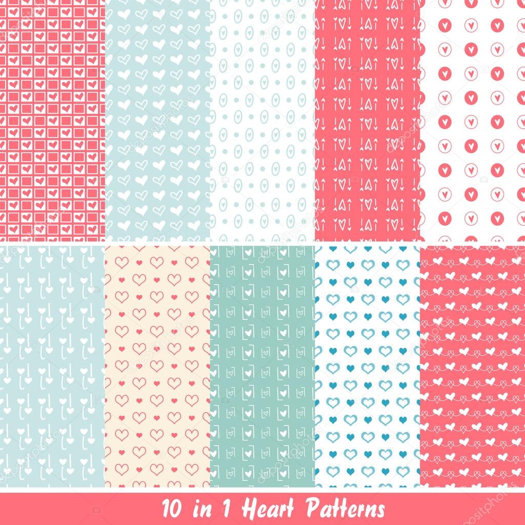 Seamless pattern with hearts. Valentines day background. Vector illustration