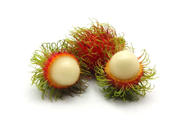 Tropical fruit, rambutan on white background — Stock Photo, Image