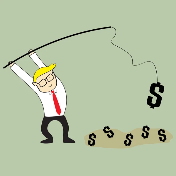 Homme d'affaires Gagner de l'argent — Image vectorielle