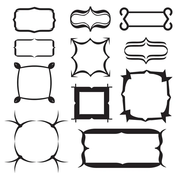 Conjunto de moldura decorativa. Ilustração vetorial — Vetor de Stock