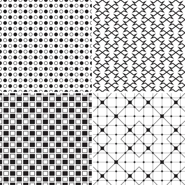 Modèle abstrait sans couture noir et blanc — Image vectorielle