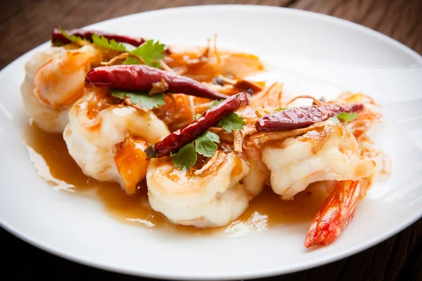Deep Fried Shrimp with Tamarind Sauce — Stock Photo, Image