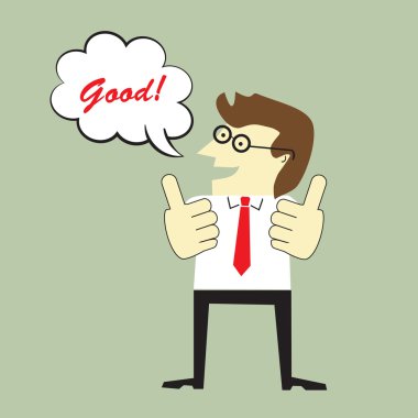 iyi ki başparmak veren işadamı