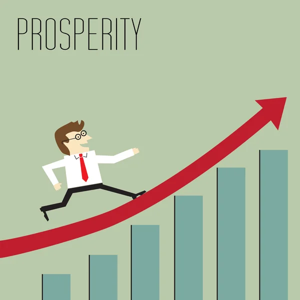Prosperity, Chart going through the peak — Stock Vector