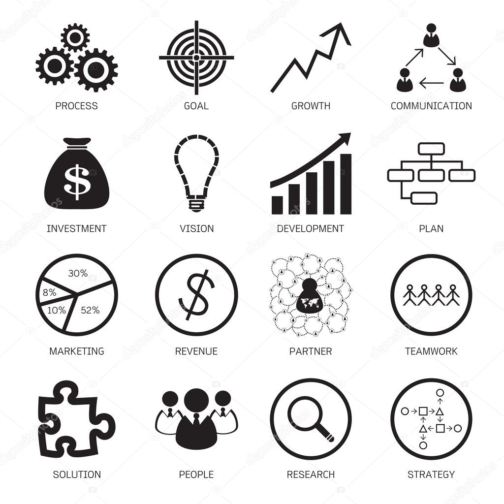 Strategy concept icons. Vector illustration