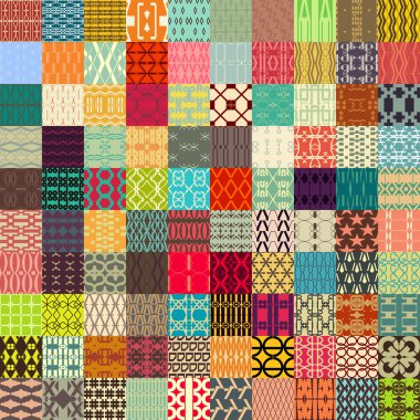 100 1 retro vektör Dikişsiz desen. sonsuz doku olabilir 