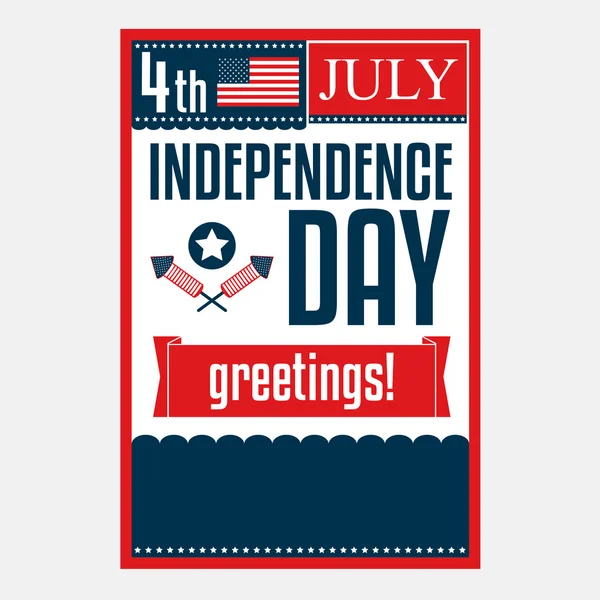 Independence day poster. 4 July. Vector illustration — Stock Vector