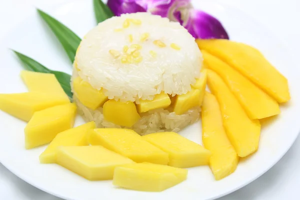 Mango y arroz pegajoso — Foto de Stock