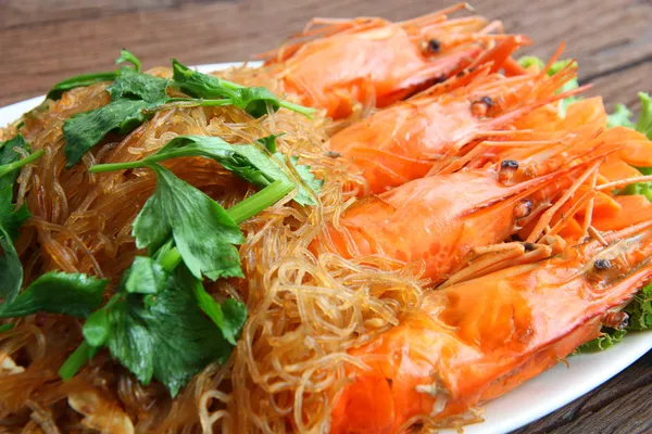 Krevety nudle. thajské jídlo — Stock fotografie