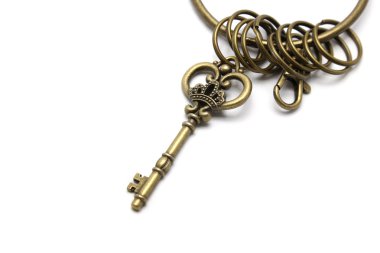 Beyaz arka plan üzerinde izole vintage anahtar
