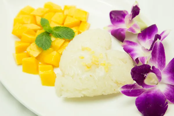 Mango y arroz pegajoso — Foto de Stock