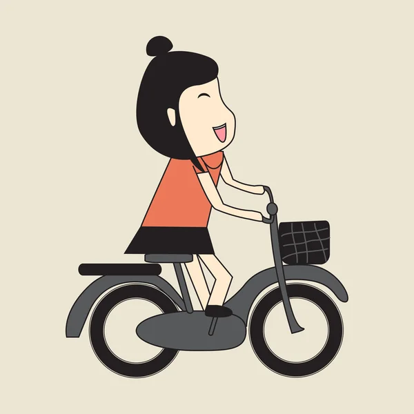 Girl cyclist — Stock Vector