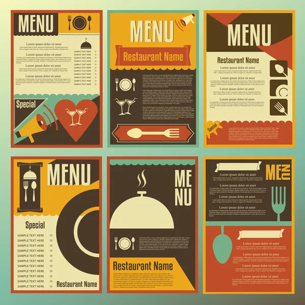 Restoran Menü tasarımları. retro tarzı vektör illust topluluğu