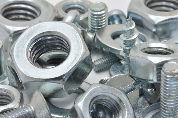 Nuts, bolts and washers — Stock Photo, Image