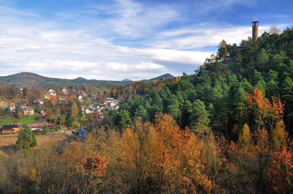 Tower in autumn landscape — Stock Photo, Image