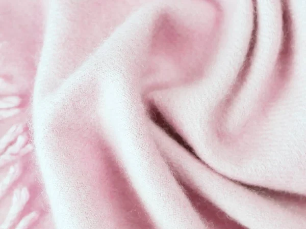 Rózsaszín Kasmír Szövet Textúra Természetes Gyapjú Lepedő Felülnézet Koncepció Téli — Stock Fotó