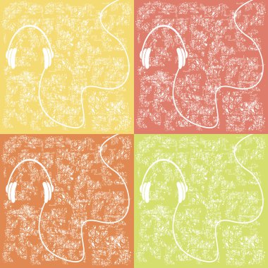 yırtık bir arka plan üzerinde kulaklık