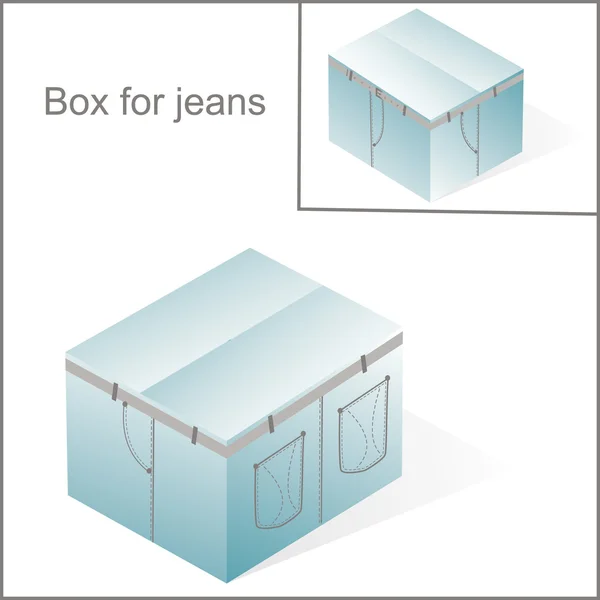 Box, cardboard for jeans or pants packing, with denim lines sty — Stock Photo, Image
