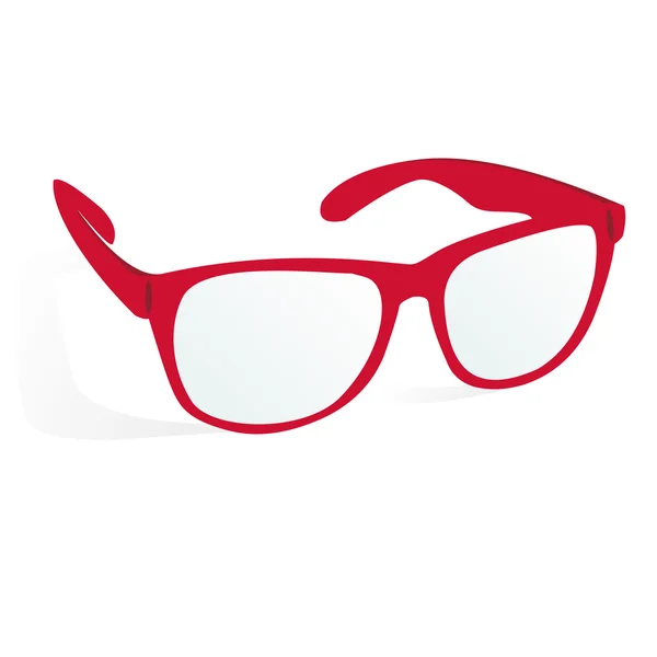 Briller af rød farve på en hvid baggrund med skygge - Stock-foto