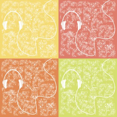 yırtık bir arka plan üzerinde kulaklık