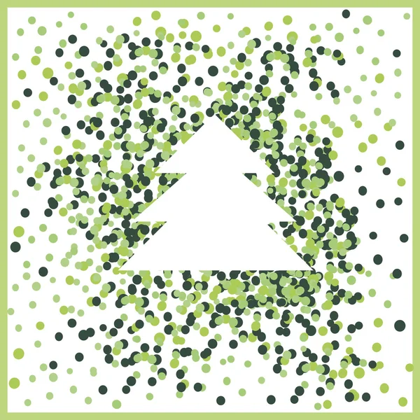 与大纲树绿色背景上的圣诞贺卡 — 图库矢量图片