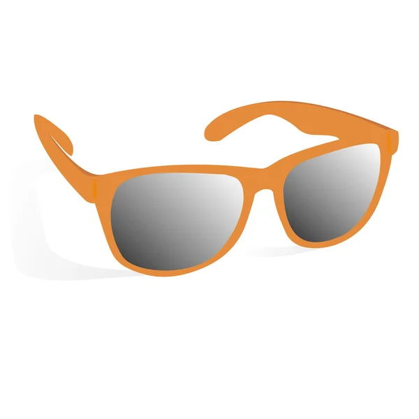 Gafas de color naranja sobre fondo blanco con sombra — Vector de stock