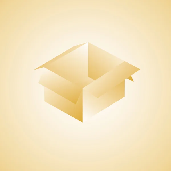 Vector illustration of open cardboard box — Stock Vector