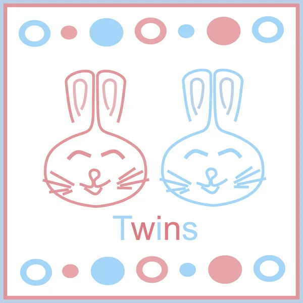 Bunny twins — Stockvector