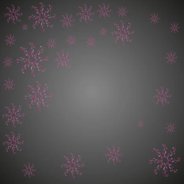 Christmas frame with snowflakes in shiny colors on a black backd — Stock Photo, Image