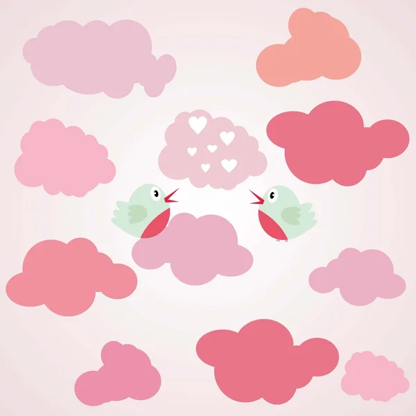Amour oiseau dans l'air — Image vectorielle