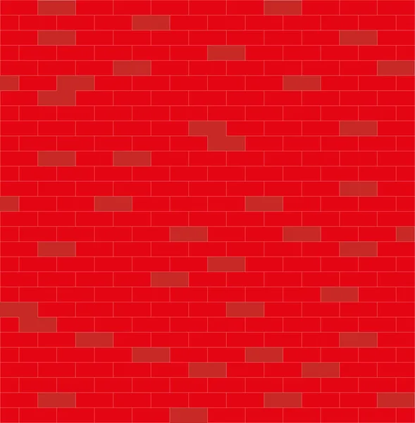 Wall, red and white, brick — Stock Vector