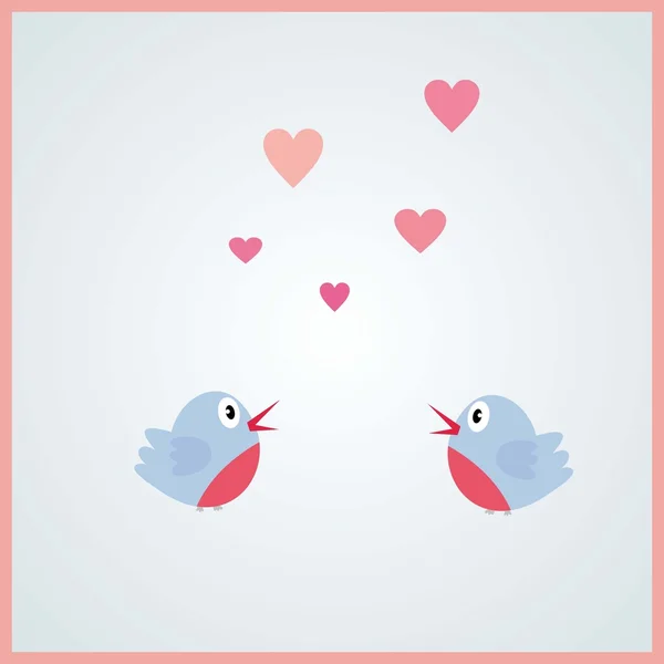 Amour oiseau dans l'air- Valentine — Image vectorielle