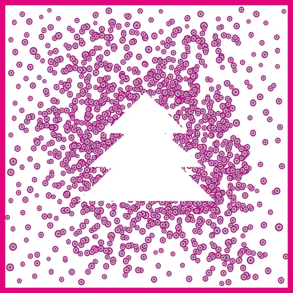 Vánoční přání s obrys stromu na růžovém pozadí — Stockový vektor