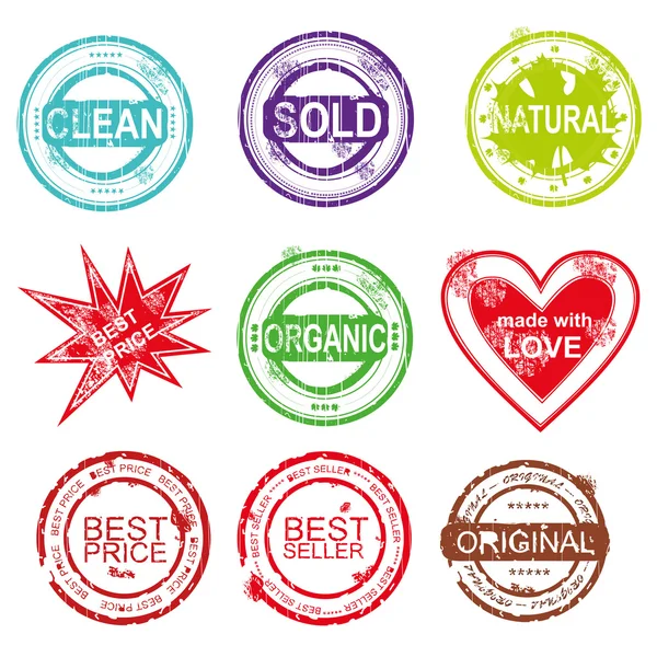 Stamps, set, signets for eshop — Stock Illustration Stamps, set, signets for eshop Vector Graphics